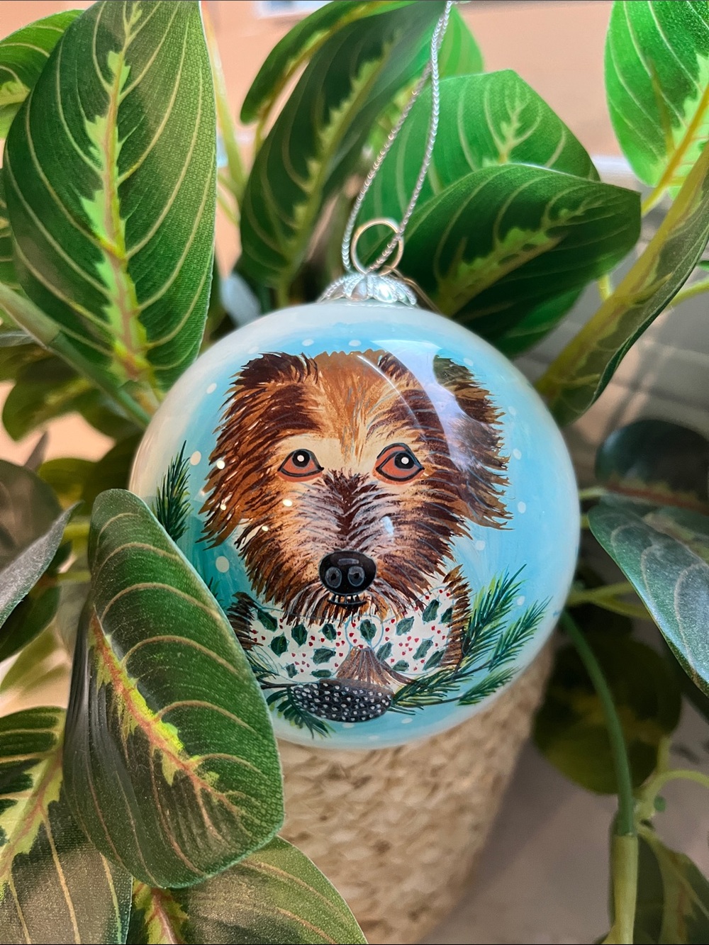 🐶 Pier 1 Li Bien 2017 Terrier Dog Glass Ornament